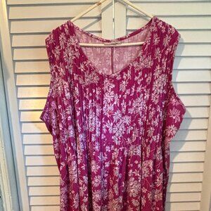 Pintucked Sleeveless Plus Size Dress
